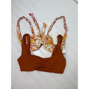 NWT L Space Lizzie & CAMELLIA Underwire Floral Bikini Top Bundle of 2 Size S